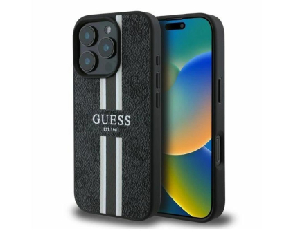 Etui / obudowa na smartfona Guess 4G Printed Stripes do iPhone 16 Pro czarny